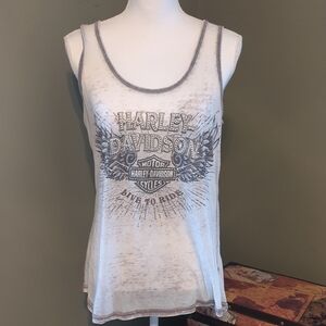 Harley-Davidson Brown Graphic Fitted Tank Top